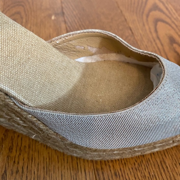 Castaner Spain wedge-heeled espadrilles gold rattan ankle strap Sandals  37 - Picture 11 of 11